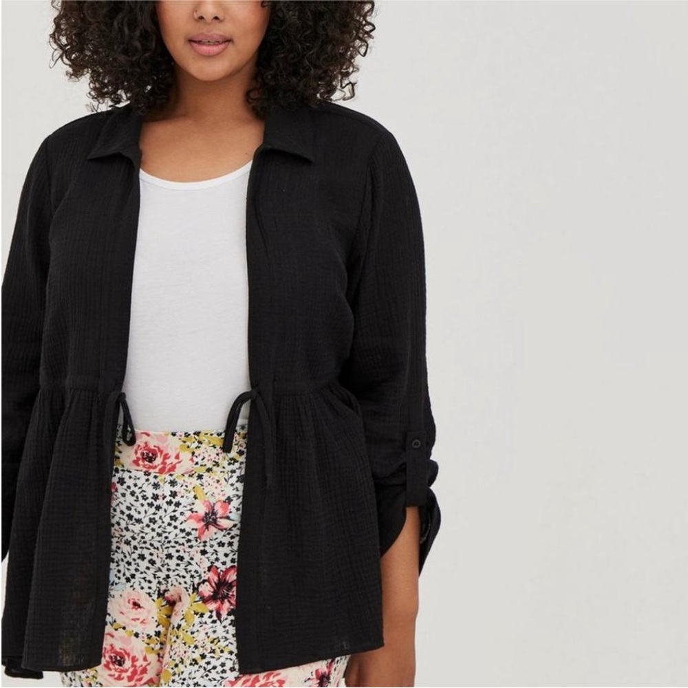 Torrid Gauze Waist Tie Cardigan Longline Classic Capsule Wardrobe Staple Kim